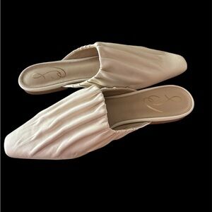 Ivory Leather Mules